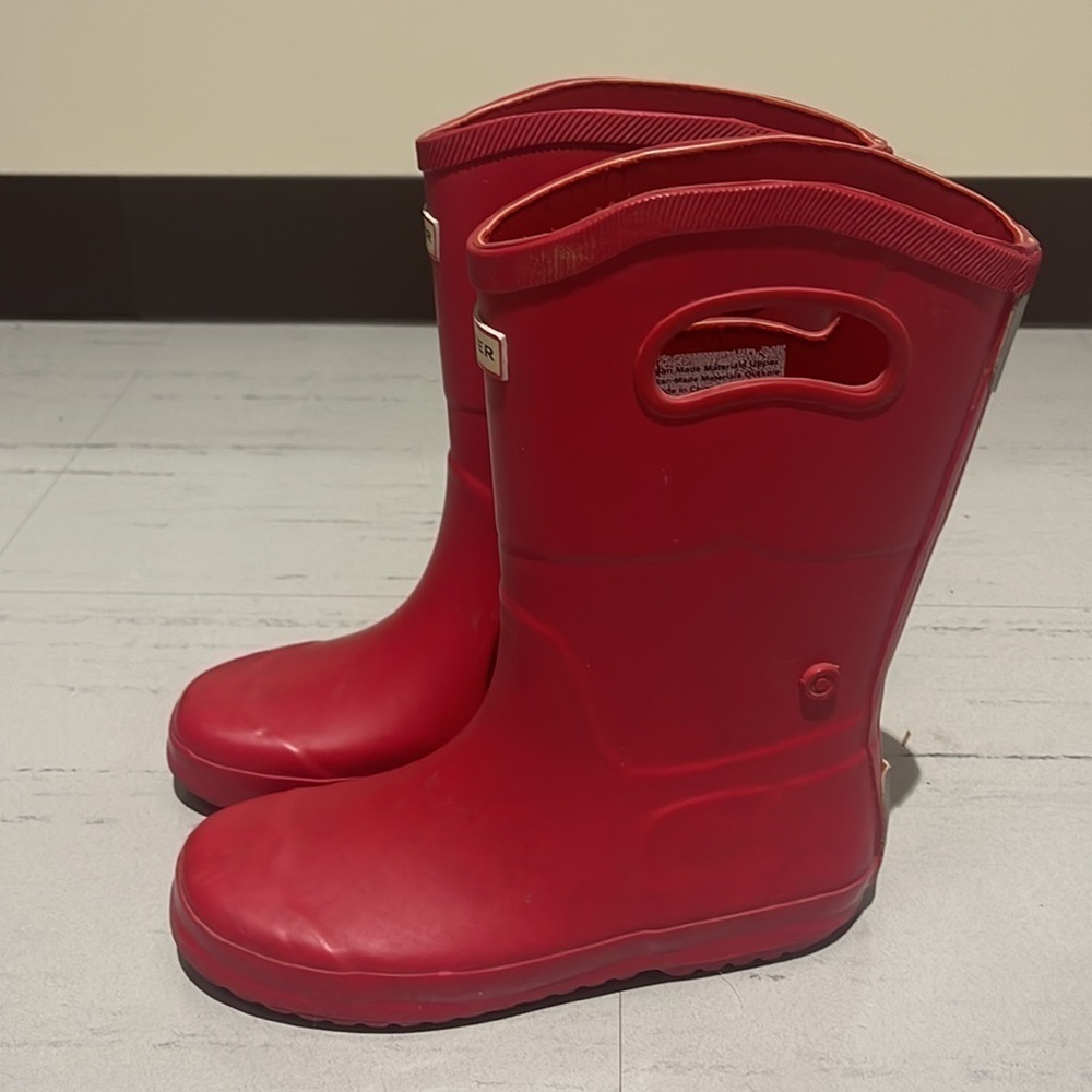 Hunter For Target Wellies Red Waterproof Rain Boots Size 3 - Picture 3 of 7